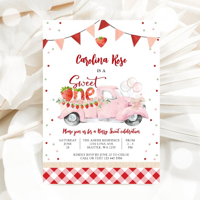 Invitación al Primer Cumpleaños de Strawberry Truc (Subido por el creador)