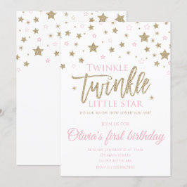 Invitación al primer cumpleaños de Twinkle Twinkle