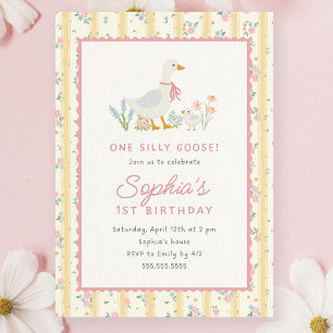 Invitación al Primer Cumpleaños de Un Ganso Tonto 