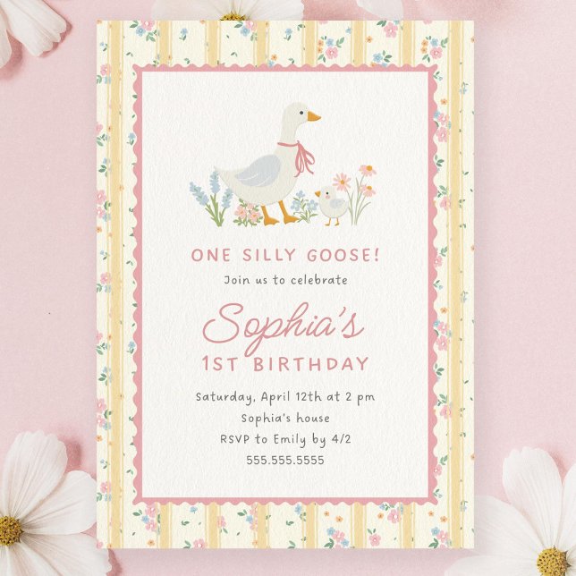 Invitación al Primer Cumpleaños de Un Ganso Tonto  (Subido por el creador)