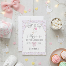 invitación al primer cumpleaños de un ganso tonto