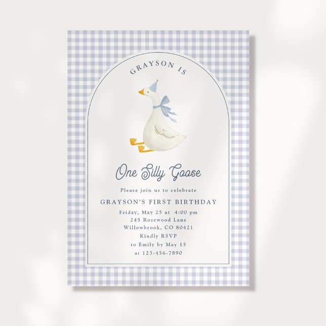 Invitación al Primer Cumpleaños de Un Niño Ganso T (Subido por el creador)