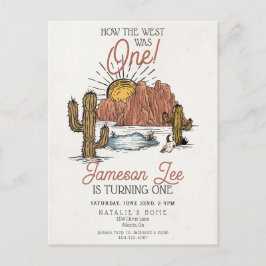 Invitación al primer cumpleaños de vaquero de rode