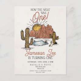 Invitación al primer cumpleaños de vaquero de rode