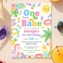 Invitación al primer cumpleaños de verano - Un beb