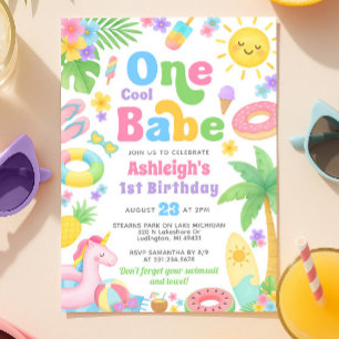 Invitación al primer cumpleaños de verano - Un beb