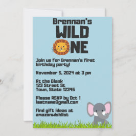 Invitación al primer cumpleaños de WILD ONE Baby