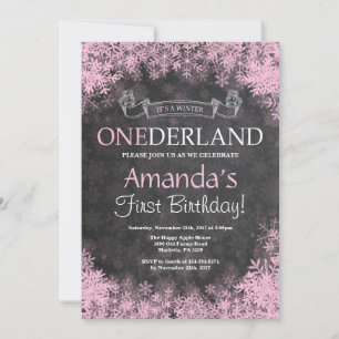 Invitación al primer cumpleaños de Winter Onederla
