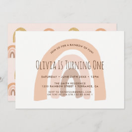 Invitación al primer cumpleaños del arcoiris del B