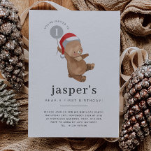 Invitación al primer cumpleaños del Bear Balloon S