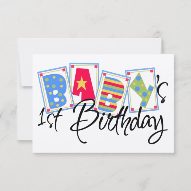 Invitación al primer cumpleaños del bebé (Anverso)