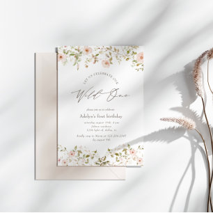 Invitación al primer cumpleaños del bebé Rosa salv