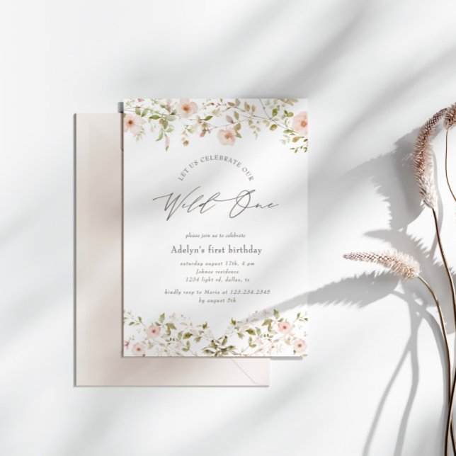 Invitación al primer cumpleaños del bebé Rosa salv (Subido por el creador)