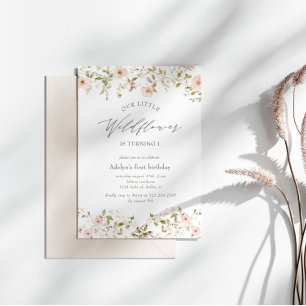 Invitación al primer cumpleaños del bebé Rosa salv