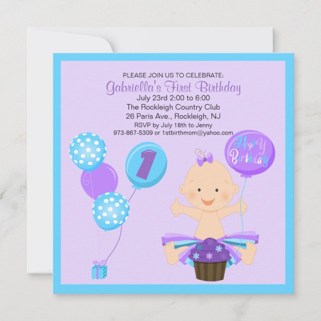 Invitación al primer cumpleaños del Chica de la To (Anverso)