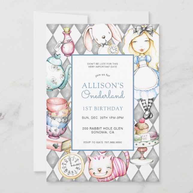 Invitación al primer cumpleaños del Chica ONEderla (Anverso)