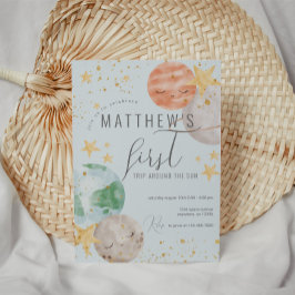 Invitación al primer cumpleaños del espacio exteri