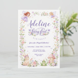Invitación al Primer Cumpleaños del Jardín de Hada