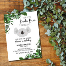 Invitación al primer cumpleaños del koala