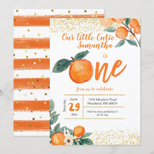 Invitación al primer cumpleaños del naranja
