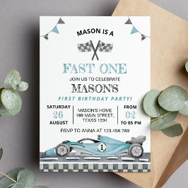 Invitación al primer cumpleaños del niño de Fast O