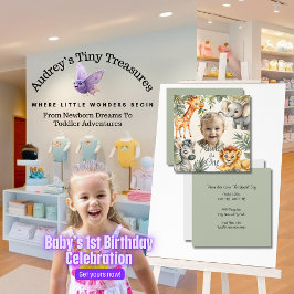 Invitación al primer cumpleaños del niño - Safari