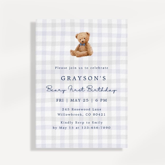 Invitación al Primer Cumpleaños del Osito de Peluc (Subido por el creador)
