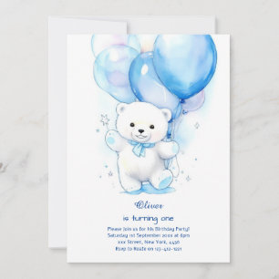 Invitación al primer cumpleaños del oso polar