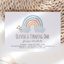 Invitación al primer cumpleaños del Pastel Pastel 