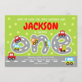 Invitación al primer cumpleaños del transporte