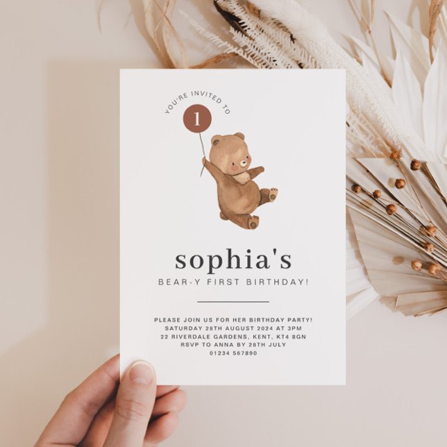 Invitación al primer cumpleaños Globo de Terracott (Subido por el creador)