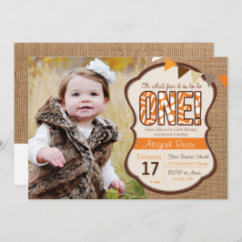 Invitación al primer cumpleaños otoño