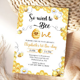 Invitación al primer cumpleaños So Sweet To Bee