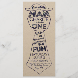 Invitación al primer Día de Cumpleaños de Tie/Must