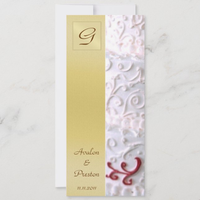 Invitación al programa de casamiento con desplazam (Anverso)