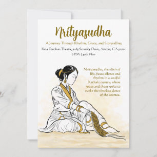 Invitación al programa de danza Kathak minimalista