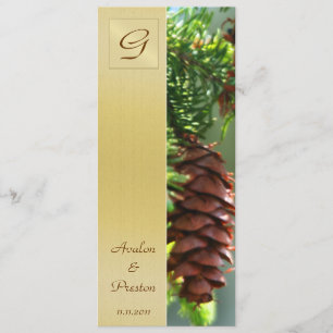 Invitación al programa Monogram Winter Pinecone