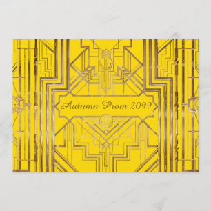 Invitación al Prom de otoño, oro, buttercup, Gatsb