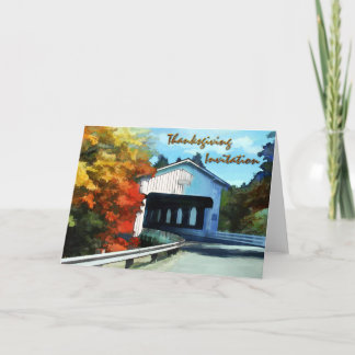 Invitación al puente cubierto de otoño de Acción d
