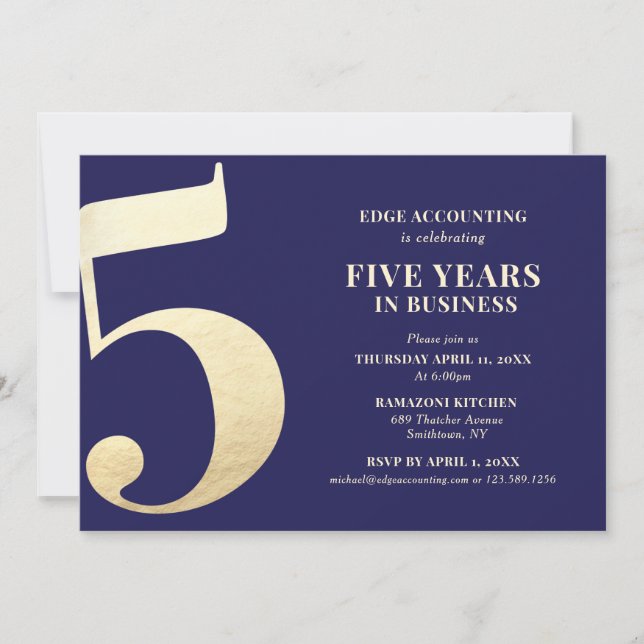 Invitación al quinto aniversario (Anverso)