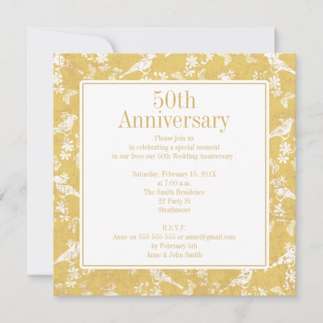 Invitación al quinto aniversario Boda de Square Go (Anverso)