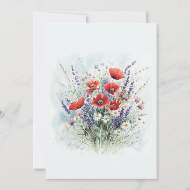 Invitación al ramo de flores silvestres (Anverso)