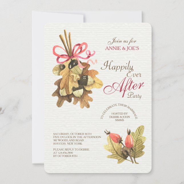 Invitación al Ramo de Hojas de Otoño (Anverso)