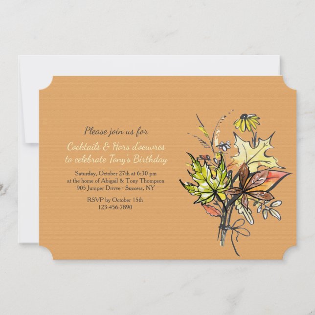 Invitación al Ramo de Otoño Dos (Anverso)