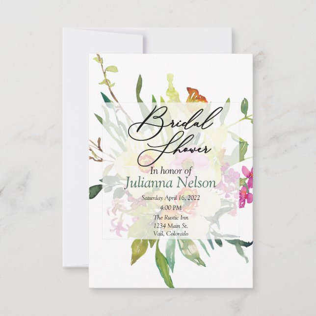 Invitación al ramo del daffodil de primavera (Anverso)