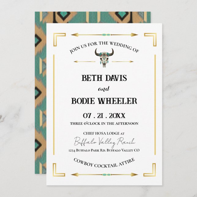 Invitación al Rancho Occidental Tatanka Bison Yell (Anverso / Reverso)