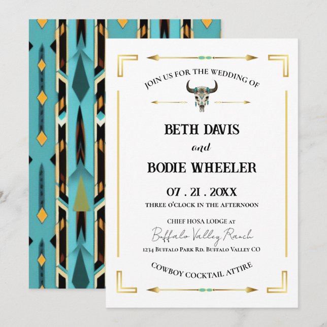 Invitación al Rancho Occidental Tatanka Bison Yell (Anverso / Reverso)