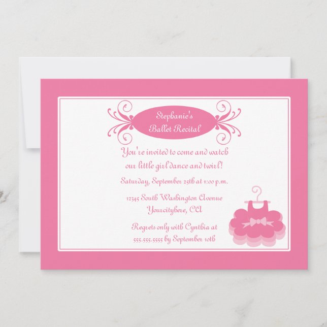 Invitación al recital de baile de los chicas cután (Anverso)