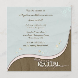 Invitación al recital de chica de flores de diseño