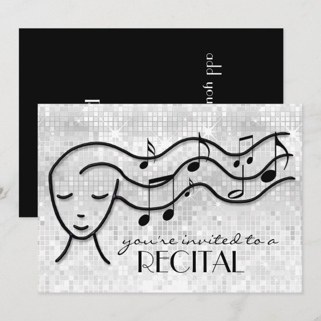 invitación al recital de chica de música (Anverso / Reverso)